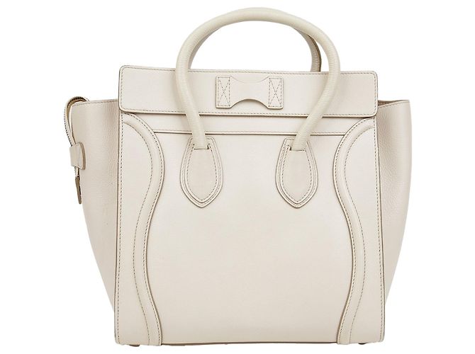 Céline Mini borsa tote Luggage Bianco - vista 6