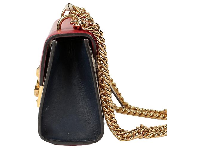 Gucci Piccola borsa a tracolla e crossbody con catena e chiusura a palette Rosso - vista 6