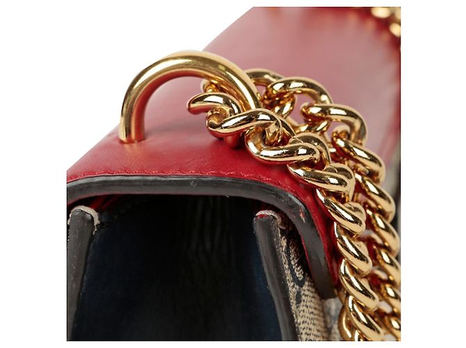 Gucci Piccola borsa a tracolla e crossbody con catena e chiusura a palette Rosso - vista 8