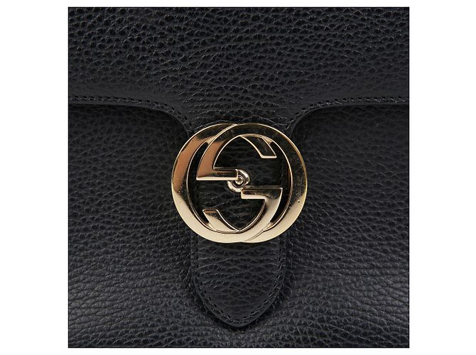 Gucci Interlocking Top Handle Tote Schultertasche Schwarz - Ansicht 3