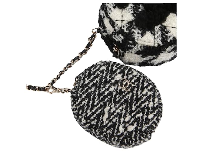 Chanel Mini borsa a tracolla Double Duo Nero - vista 7