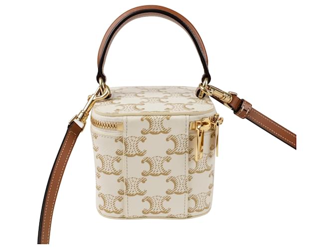 Céline Mini Borsa Tote Vanity a Spalla Bianco - vista 4
