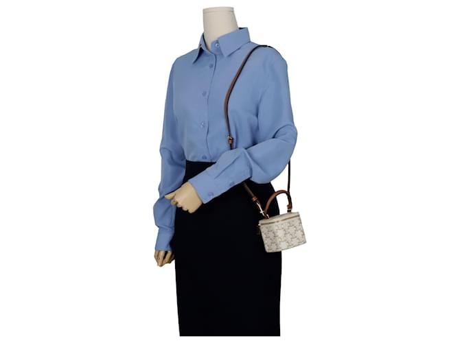 Céline Mini Borsa Tote Vanity a Spalla Bianco - vista 9