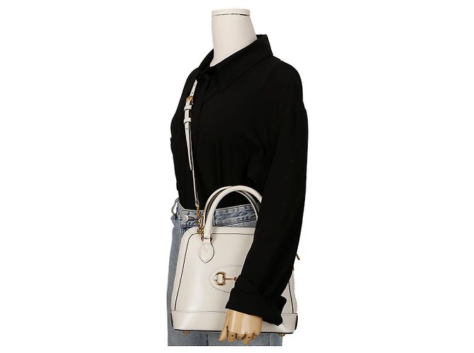Horsebit 1955 Gucci Bolsa Tote de Alça Superior e Alça de Ombro Horsebit Small Branco - vista 10