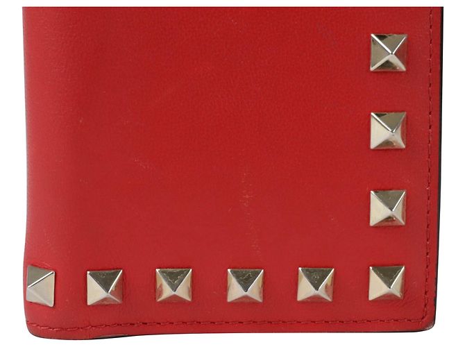 Valentino Garavani Portafoglio Rockstud Medium Rosso - vista 2
