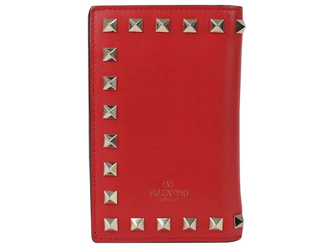 Valentino Garavani Portafoglio Rockstud Medium Rosso - vista 3