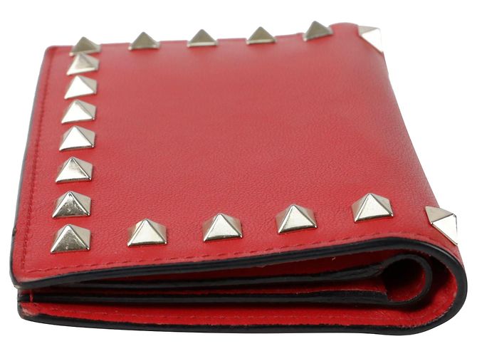Valentino Garavani Portafoglio Rockstud Medium Rosso - vista 5