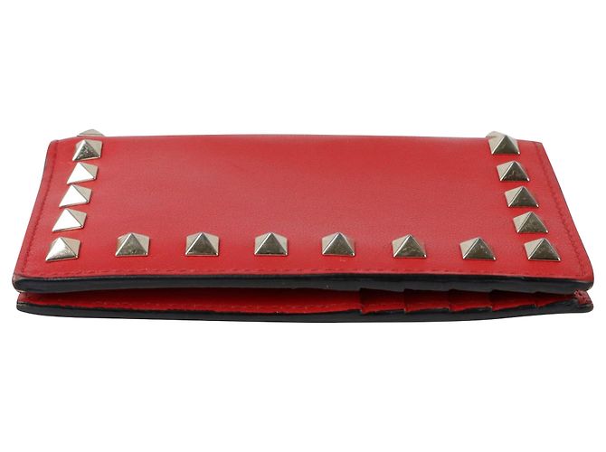 Valentino Garavani Portafoglio Rockstud Medium Rosso - vista 6