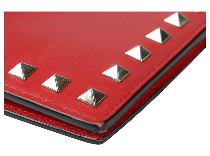 Valentino Garavani Portafoglio Rockstud Medium Rosso - vista 7