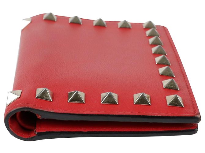 Valentino Garavani Portafoglio Rockstud Medium Rosso - vista 8