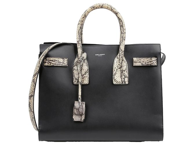 Saint Laurent Bolso tote pequeño de hombro Negro - vista 2