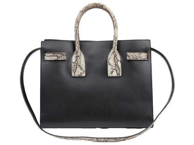 Saint Laurent Bolso tote pequeño de hombro Negro - vista 3