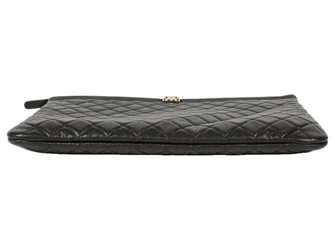 Chanel Clutch Large Boy Caviar Nero - vista 6