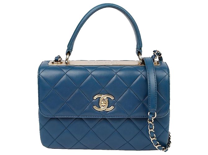 Trendy CC Chanel Trendiger Cc Small Top Handle Tote Schulterbeutel Blau - Ansicht 2