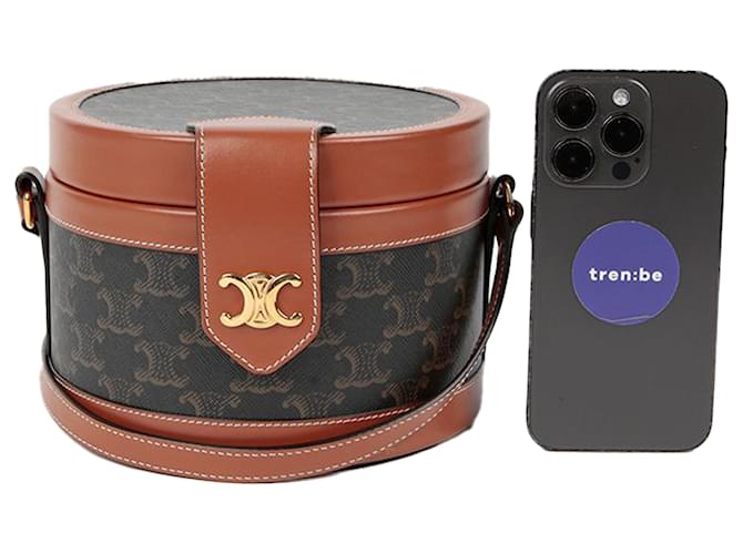 Triomphe Céline Borsa a Spalla Tambour Medium Marrone - vista 9