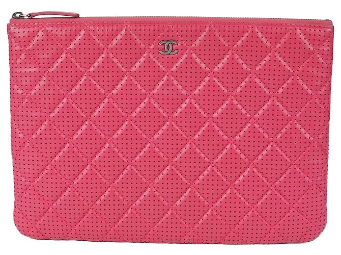 Chanel Classic New Medium Clutch aus Lammleder Pink - Ansicht 2