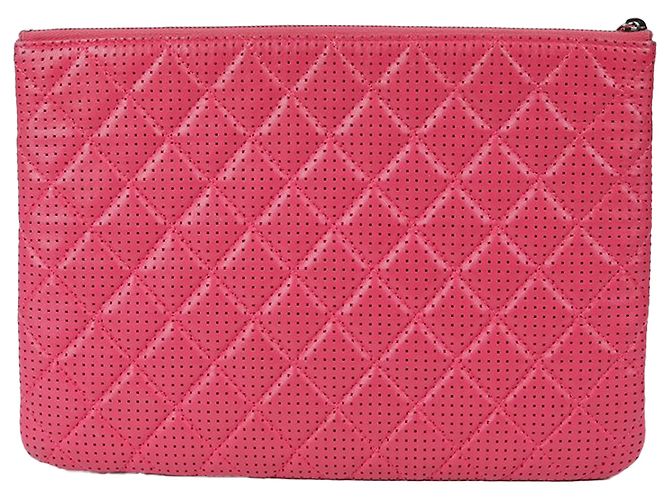 Chanel Classic New Medium Clutch aus Lammleder Pink - Ansicht 4