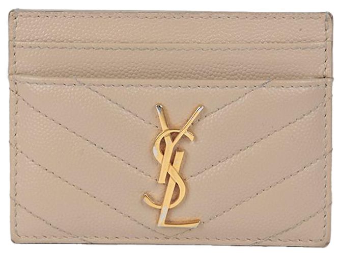 Saint Laurent Tarjetero Monogram Castaño - vista 2