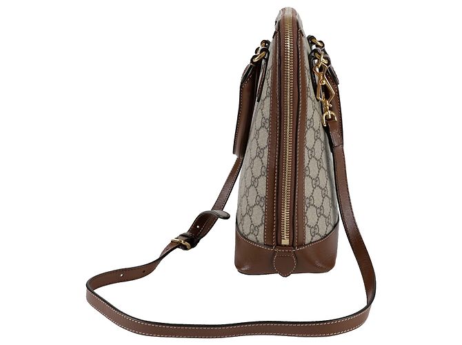 Gucci Bolso de hombro Tote Horsebit Medium Castaño - vista 5