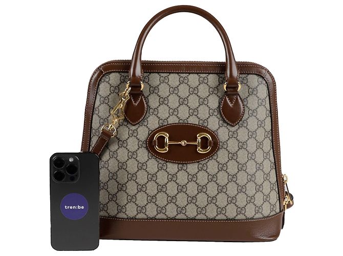 Gucci Bolso de hombro Tote Horsebit Medium Castaño - vista 7
