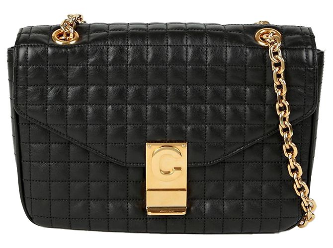 Céline Borsa a tracolla trapuntata media Nero - vista 2