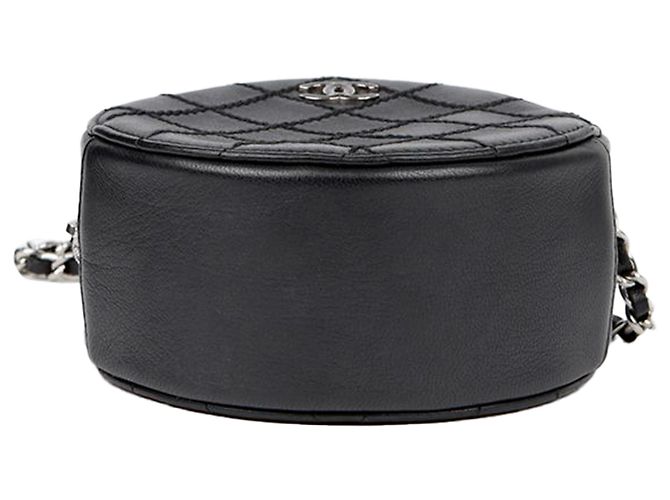 Chanel Borsa a tracolla rotonda con catena e cuciture Wild Stitch Nero - vista 6