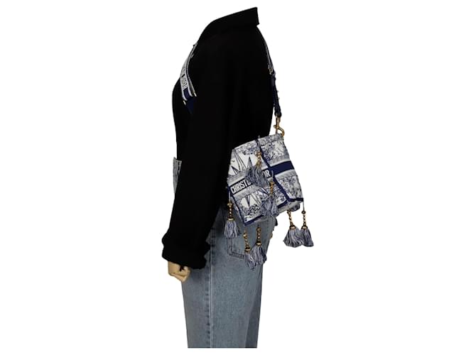 Dior Borsa a tracolla a secchiello Diable Blu - vista 10
