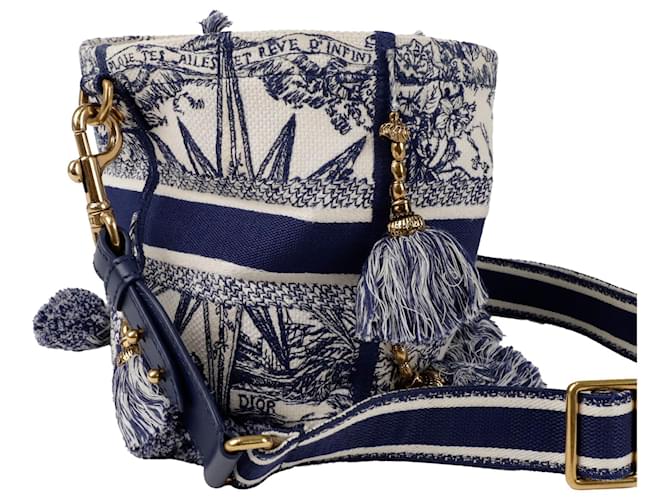 Dior Borsa a tracolla a secchiello Diable Blu - vista 4