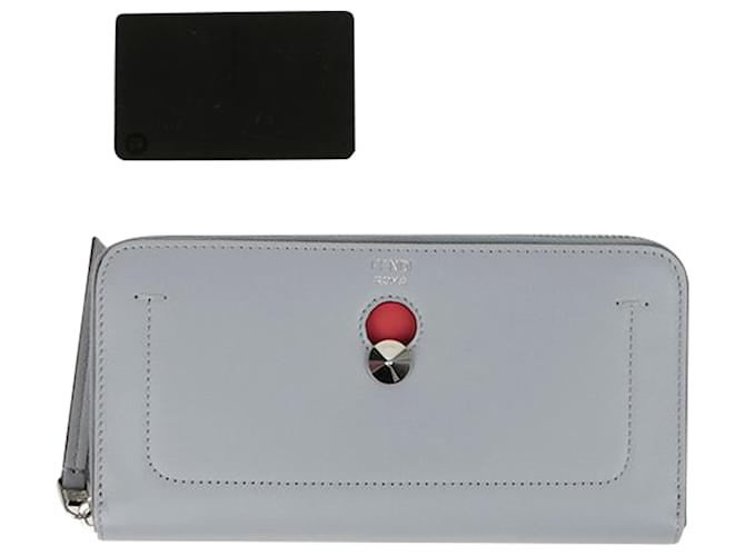 Fendi Portafoglio Lungo Blu - vista 9