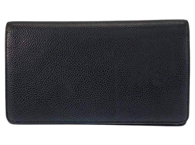 Chanel Leder Coco Mark Langgeldbörse Schwarz - Ansicht 2