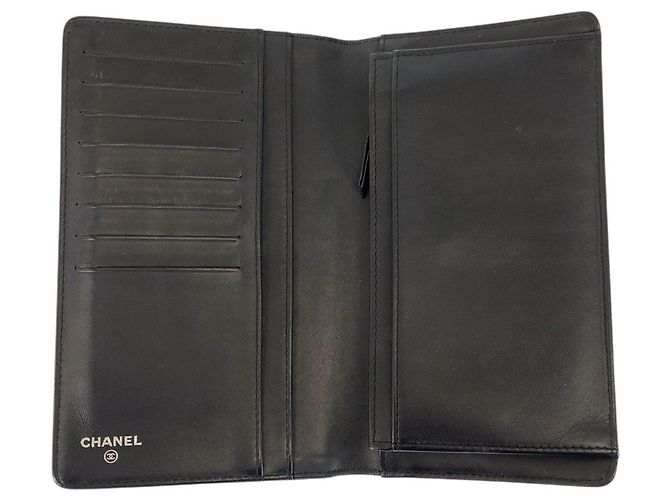 Chanel Leder Coco Mark Langgeldbörse Schwarz - Ansicht 4