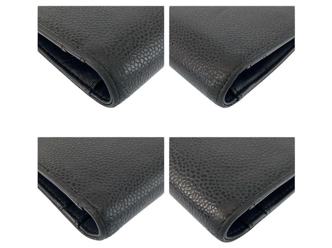 Chanel Leder Coco Mark Langgeldbörse Schwarz - Ansicht 8