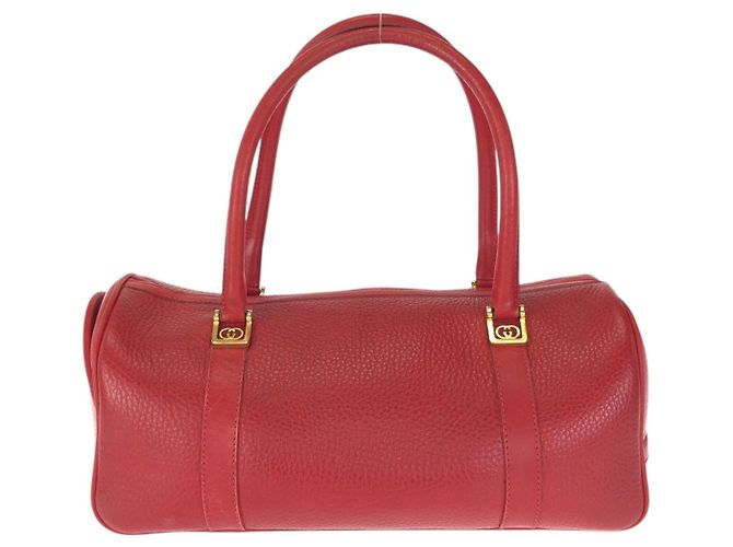 Gucci Vintage Leather Interlocking Handtasche Rot - Ansicht 2