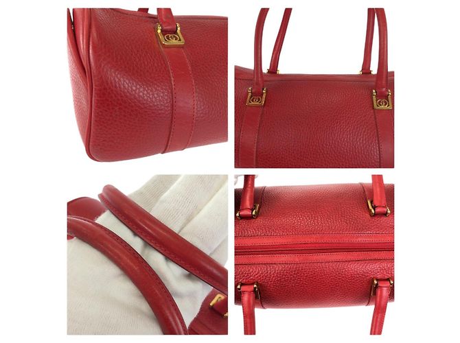 Gucci Vintage Leather Interlocking Handtasche Rot - Ansicht 6