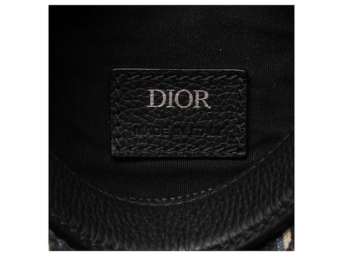 Mini borsa a tracolla Dior Oblique Marrone Beige - vista 8