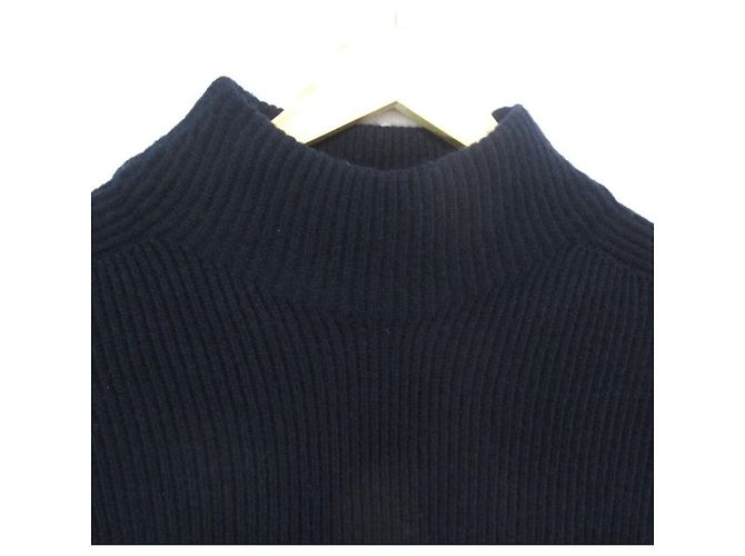 Autre Marque Maglia smanicata in maglia a coste 9G Drawer Blu Blu navy - vista 3