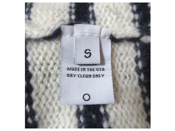 Autre Marque The Elder Statesman 100% Kaschmir Strick Weiß Marineblau - Ansicht 4