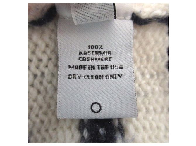 Autre Marque The Elder Statesman 100% Kaschmir Strick Weiß Marineblau - Ansicht 5