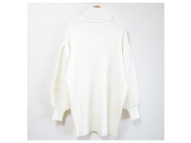 Autre Marque Maglione a collo alto in maglia a coste con gioiello di perle Simone Rocha Bianco - vista 2