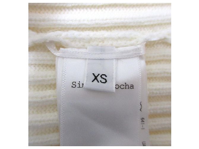 Autre Marque Maglione a collo alto in maglia a coste con gioiello di perle Simone Rocha Bianco - vista 8