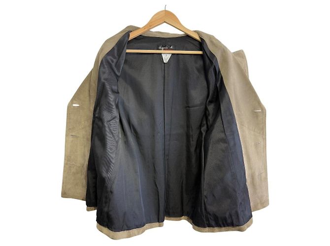 Autre Marque Chaqueta doble de ante especial agnes b. Beige - vista 3