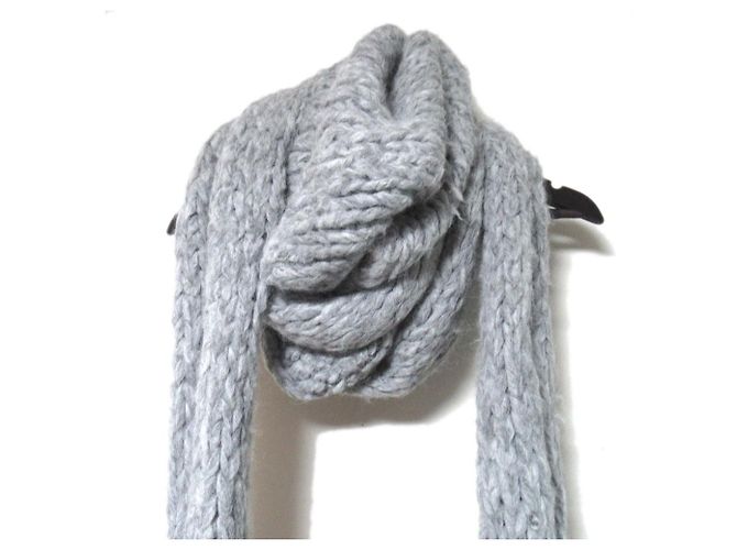 Hermès Cachecol de franjas em lã de alpaca e lã de raposa Hermes Marrom - vista 2