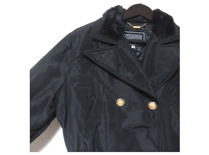 Giacca doppiopetto Versus Gianni Versace con collo boa e fodera trapuntata Nero - vista 3