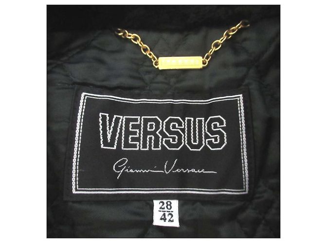 Giacca doppiopetto Versus Gianni Versace con collo boa e fodera trapuntata Nero - vista 6