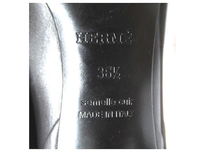 Hermès Stivali alti con tacco alto in pelle scamosciata Hermes Nero - vista 10
