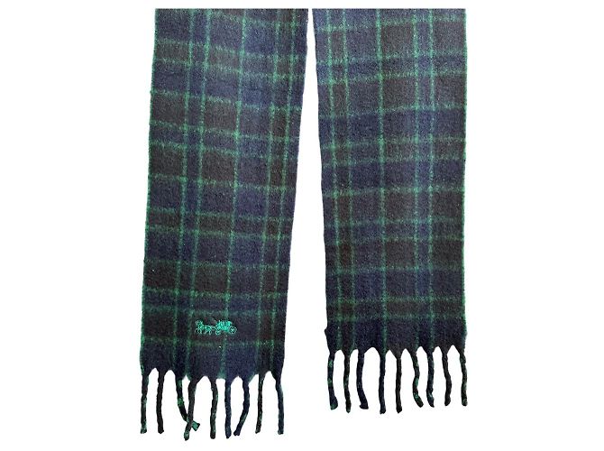 Sciarpa in lana a quadri Coach Classic Verde Blu navy - vista 4