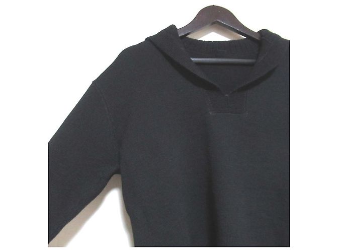 Autre Marque 45R 908 Gansey Wollstrickpullover Schwarz - Ansicht 3