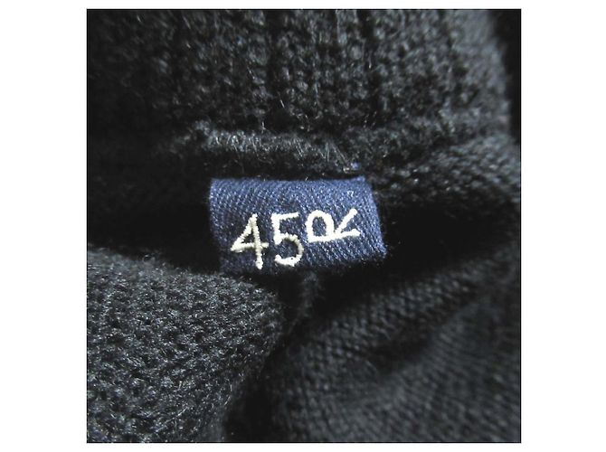 Autre Marque 45R 908 Gansey Wollstrickpullover Schwarz - Ansicht 6