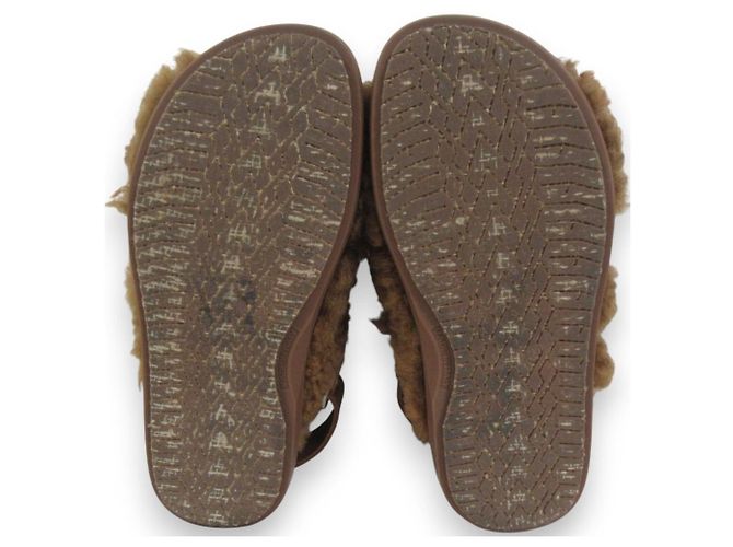 Sandali Marni FB con cinturini incrociati in pelliccia e suola anatomica Marrone - vista 6