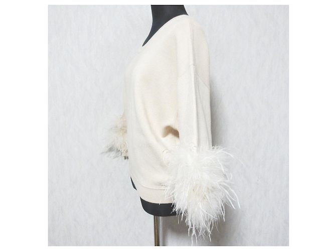 Autre Marque TORRAZZO DONNA Feather Fur Knit Beige - vista 3